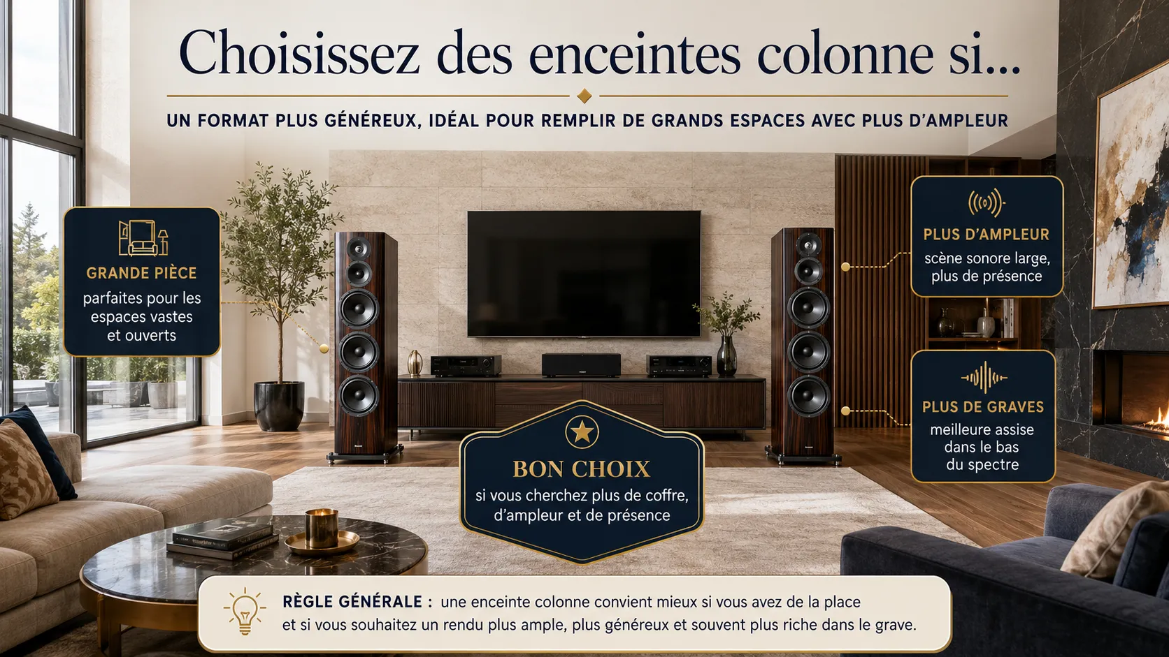 Dans quels cas choisir des enceintes colonne