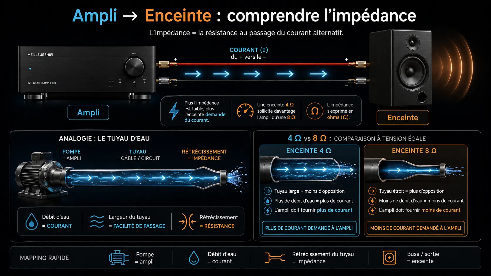 Enceinte illustrant le concept d'impédance comme résistance au courant