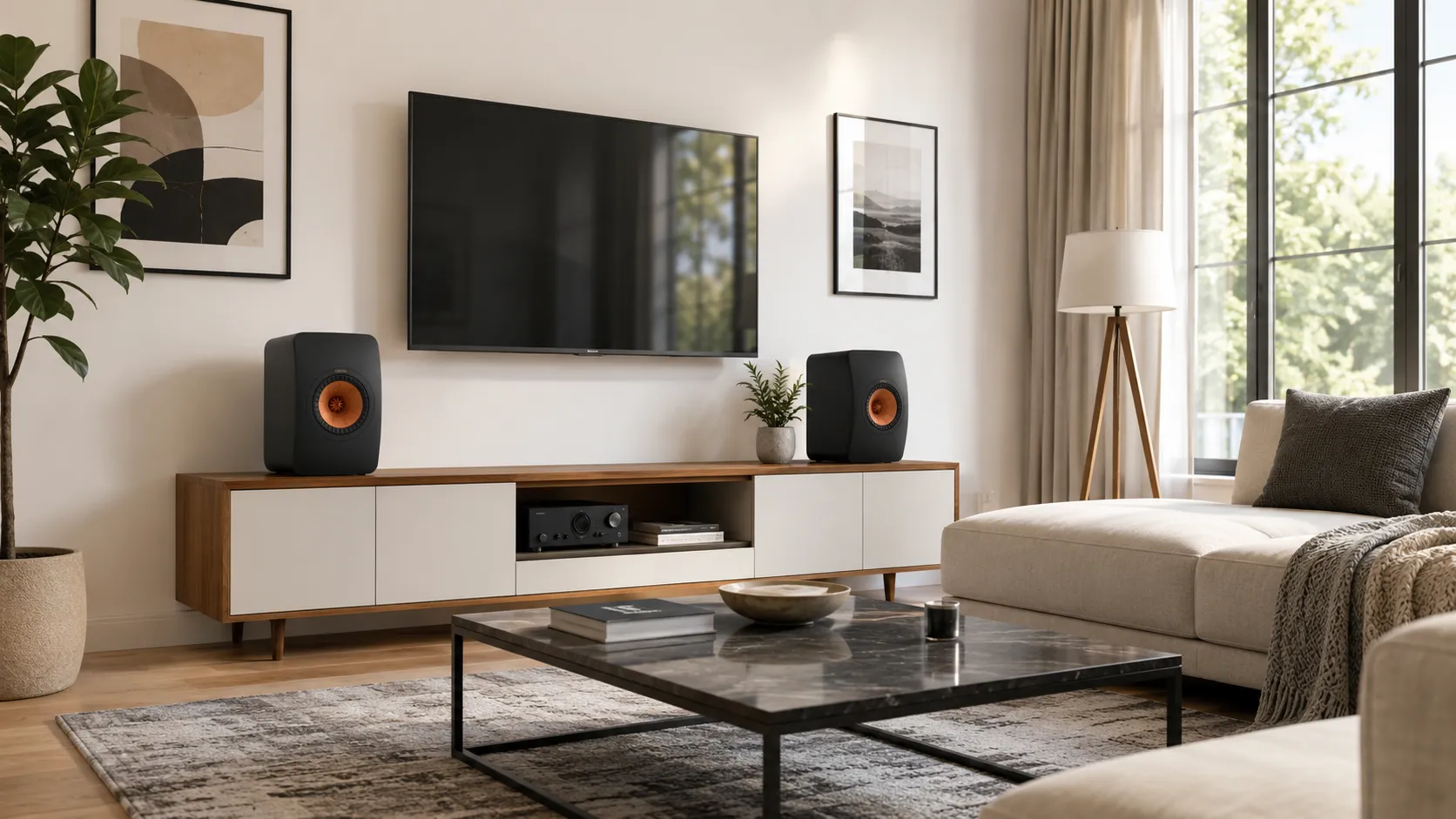KEF LS50 Meta — paire d'enceintes bibliothèque passives Carbon Black