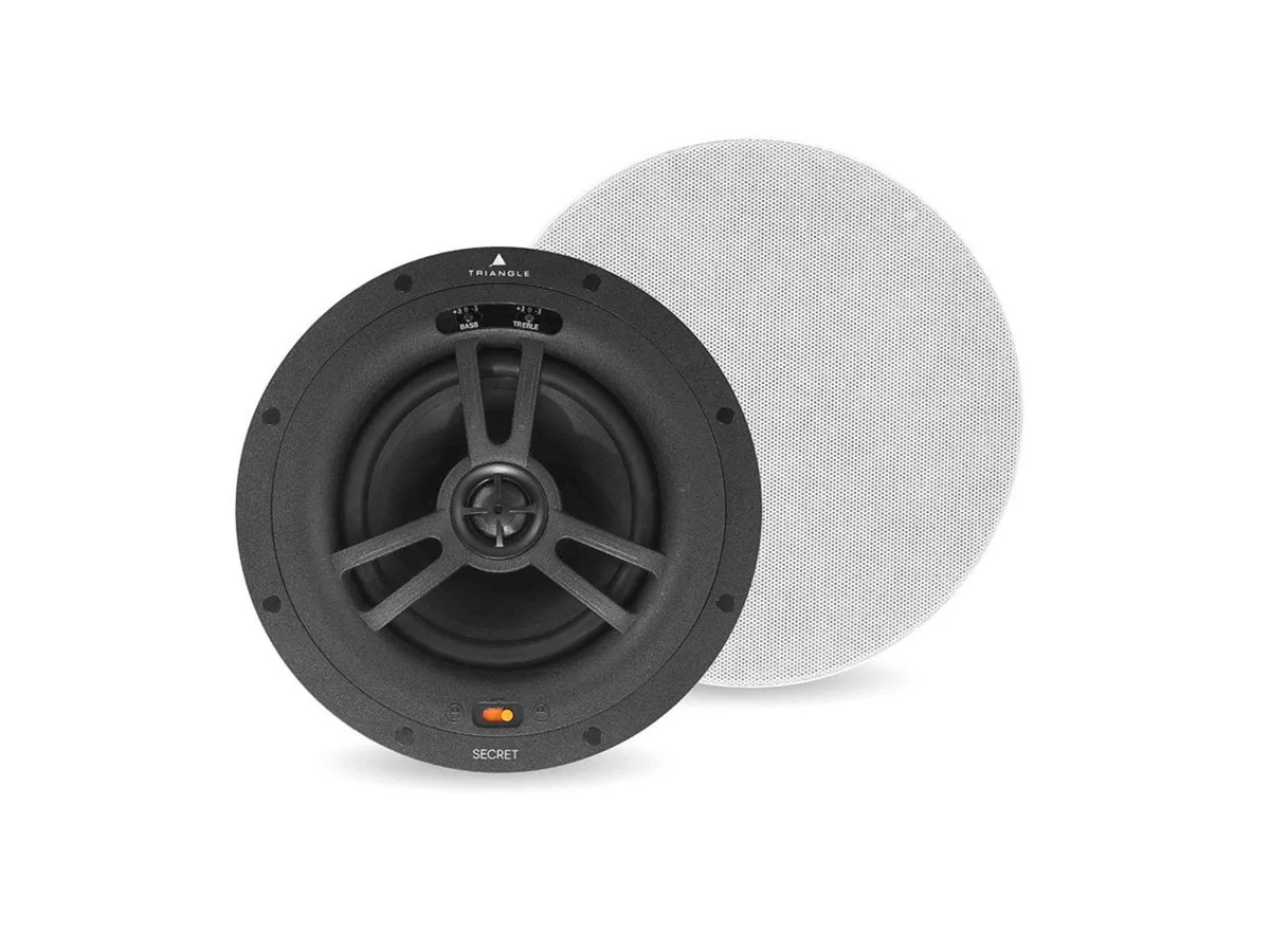 Triangle Secret EMT7, enceinte encastrable coaxiale ronde avec grille blanche